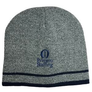 Hit Wear Grey Navy Knit Primero Staffing Short Winter Skull Cap Adult One Size